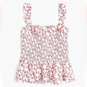 JCrew Smocked ruffle top in Liberty® Ros floral
